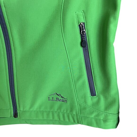 L L Bean Womens XS Pet Softshell Jacket Green Colorblock Athletic Jogging Hiking - Picture 11 of 13
